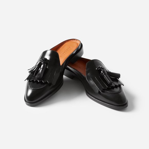 Everlane The Modern Tassel Loafer Mule in Black New Womens Oxford Slides - Picture 2 of 12